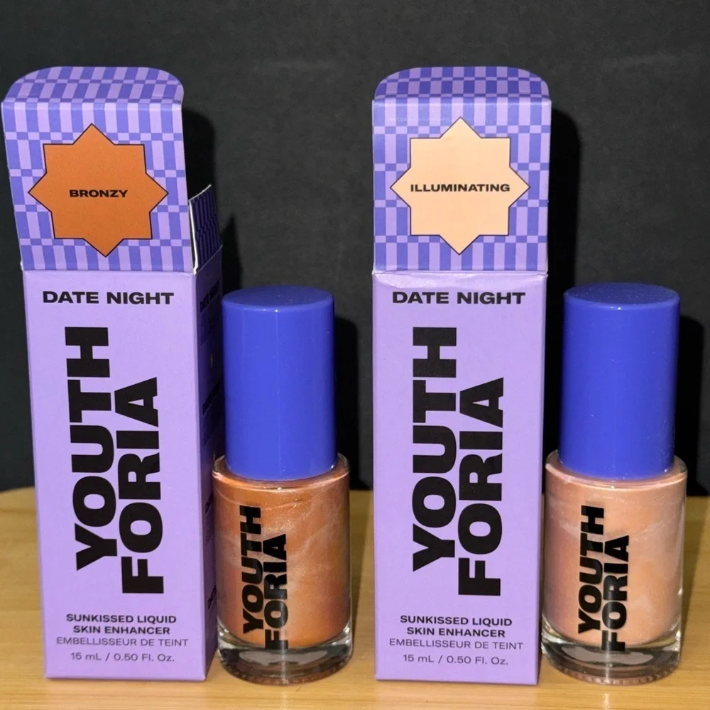 Youthforia Sunkissed Liquid Skin Enhancer - Bronzey and Illuminating BUNDLE